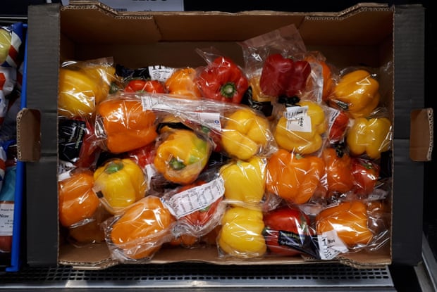 Fruits and vegetables in plastic