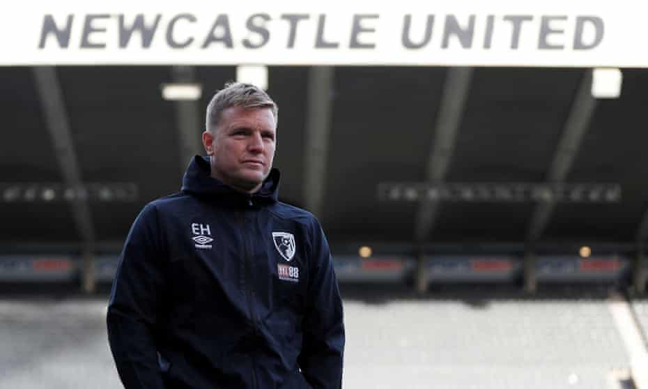 Eddie Howe, pictured on a visit to St James’ Park while managing Bournemouth.
