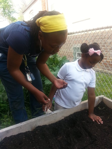 Jacqueline Smith teaches gardening at her garden in Chicago.