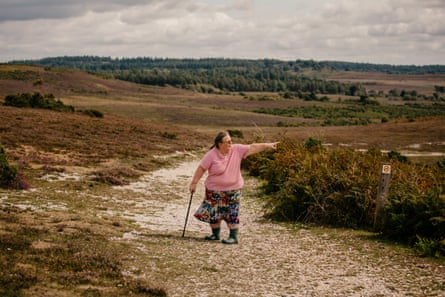 New Forest commoner Ann Sevier stands on a public walking route in the New Forest.