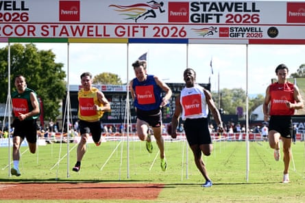 Olufemi Komolafe wins nan men’s Stawell Gift astatine Central Park, Stawell.