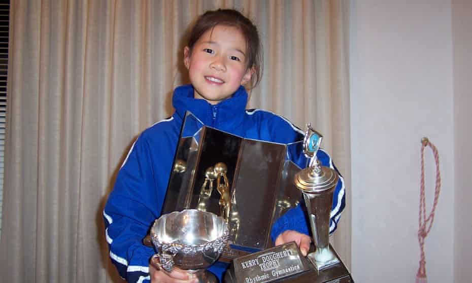 Rebecca Liu with her trophies, circa 2004.