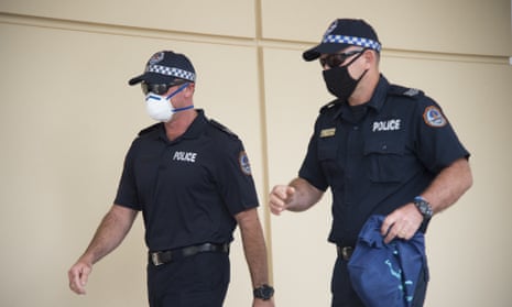 Remote Sgt Adam Eberl (left) outside the supreme court in Darwin