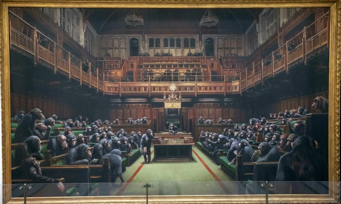 Auction For Banksy Artwork Depicting Mps As Chimpanzees Art And