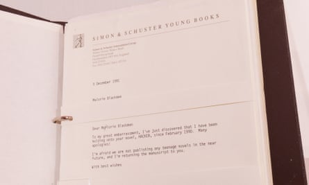 A ring binder of more than 80 rejection letters Blackman received from publishers.