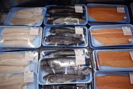 Seafood is displayed for sale at a Costco Wholesale Corp. store in Louisville, Kentucky, U.S., on Wednesday, May 29, 2019.
