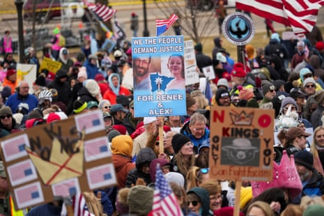 Demonstrators in St Paul, Minnesota.