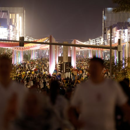 The packed Lusail Boulevard in downtown Lusail before the Brazil v Serbia World Cup match.
