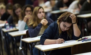 High school students take exam