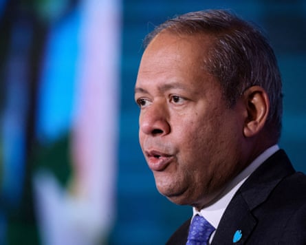 Profile closeup of Barclays CEO CS Venkatakrishnan speaking