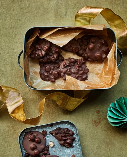 Rachel Roddy’s chocolate, hazelnut and currant thins.