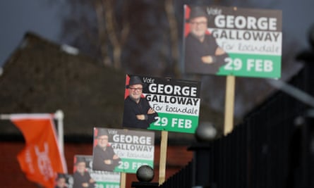 George Galloway campaign placards in Rochdale