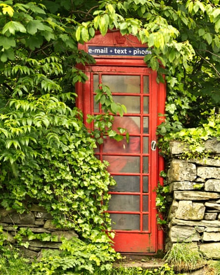 The classic red telephone box in Stonethwaite, Cumbria.