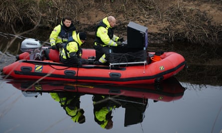 Specialist Group International, including Peter Faulding (right), search the River Wyre
