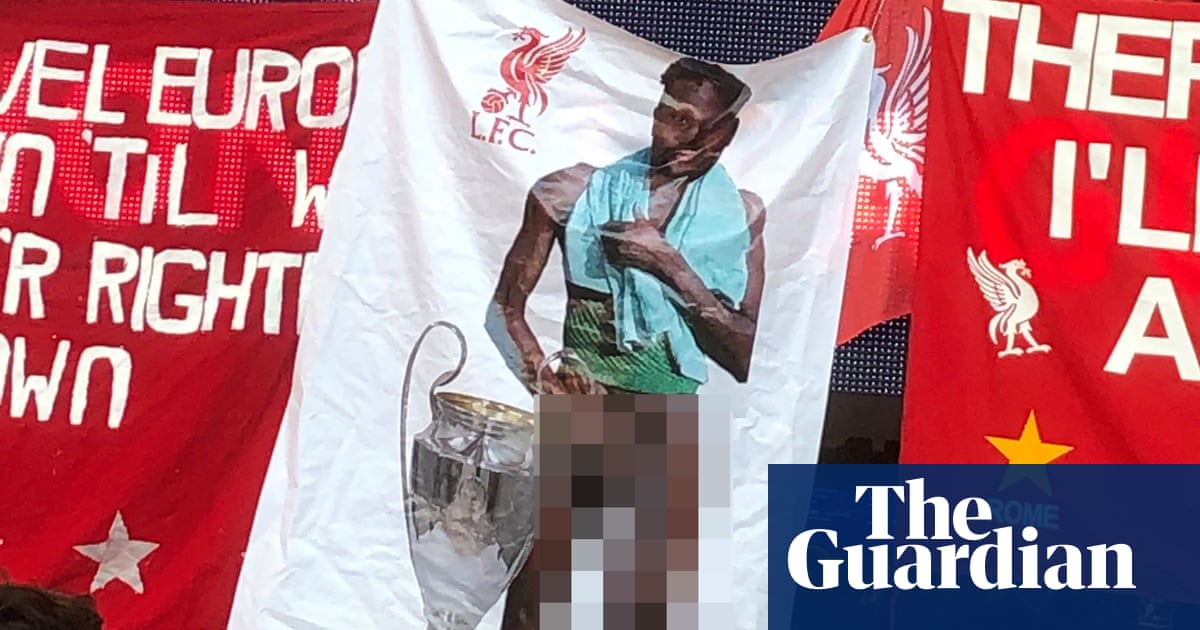 Offensive Divock Origi banner also displayed at Champions League final