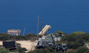 A Patriot anti-missile battery is deployed in Haifa. The same kind of missile was used to shoot down the drone near Safed.