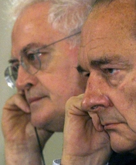 Lionel Jospin, left, and Jacques Chirac listening to a question during a press conference at the end of a French-German summit in Potsdam.