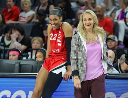 Becky Hammon, right, and A’ja Wilson are taking aim at a third title in four years alongside one another.
