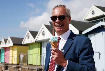 Nigel Farage with an ice-cream