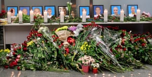 Tributes to some of the victims of the Iran plane crash at Boryspil International Airport in Kyiv.