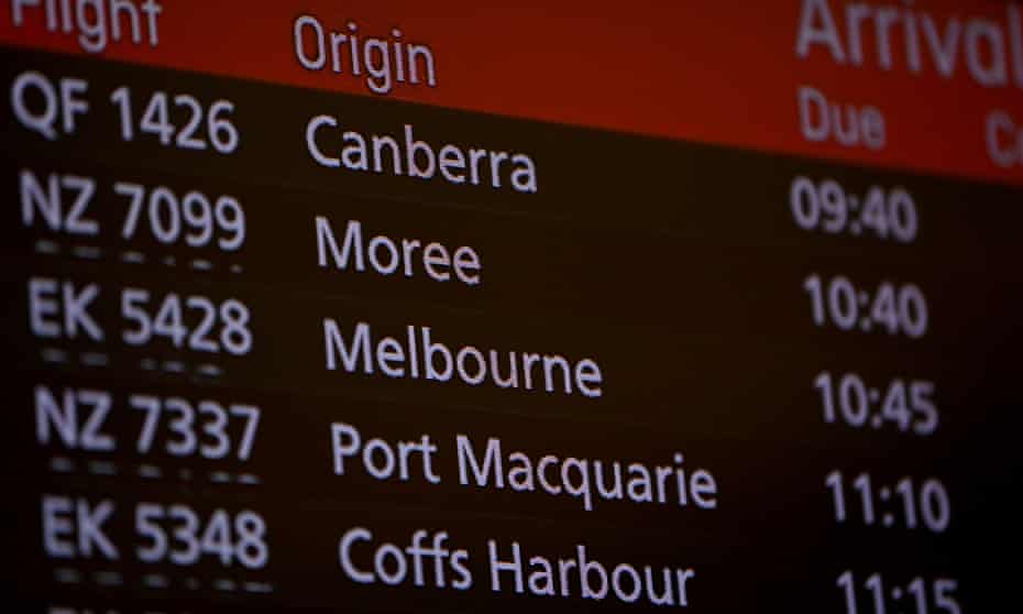 The Qantas arrivals terminal at Sydney domestic airport. For its domestic flying schedule in July and August, the airline will cut a further 5% of capacity on top of the 10% it already announced.