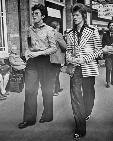 Price and David Bowie at King's Cross station, London, in 1973.