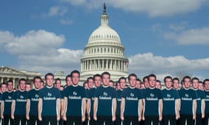 Cutouts of the Facebook CEO were placed in front of the US Capitol ahead of his testimony.