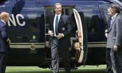 Allen Stanford gets out of his helicopter at Lord’s in June 2008.