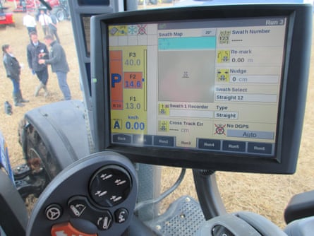The view from the driver's seat in a hi-tech tractor