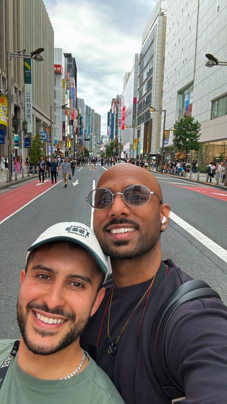 Daniel and his boyfriend on the streets of Tokyo