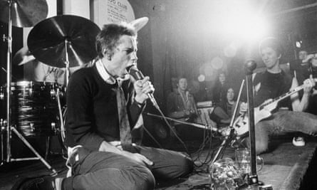 Lydon with Steve Jones at the 100 Club, London in 1976.