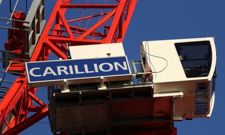 A crane stands on a Carillion construction site in central London, 2018