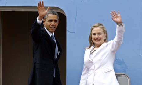 US President Barack Obama endorses Hillary Clinton for presidentepa05353756 (FILES) A file picture dated 19 November 2012 shows US President Barack Obama (L) and then US Secretary of the State Hillary Clinton (R) wave as they leave Yangon International Airport, Yangon, Myanmar. US President Barack Obama has officialy endorsed US Democratic Party Presidential candidate and former Secretary of State Hillary Clinton for president in a prerecorded video released by the Clinton campaign on 09 June 2016. EPA/LYNN BO BO *** Local Caption *** 50603087