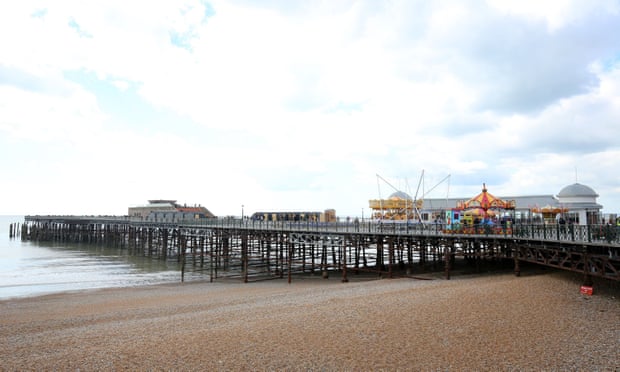 Hastings Pier, which has now reopened after eight years of closure. East Sussex, UK