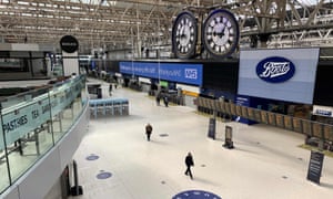 UK coronavirus live: Shapps rules out return to austerity as leaked report says Treasury considering cuts and tax rises 4 Waterloo station in London remained quiet just at 9am this morning.