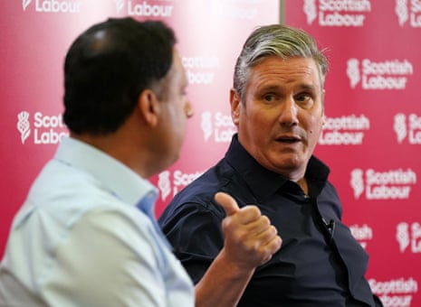 Keir Starmer and the Scottish Labour leader, Anas Sarwar, holding an ‘In Conversation’ event in Glasgow earlier today.