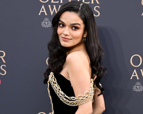 Rachel Zegler performing on the Evita balcony