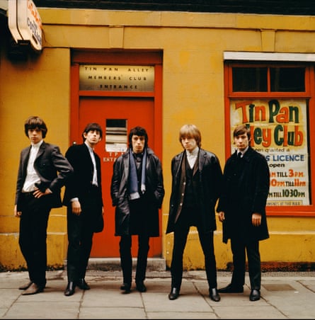 The Rolling Stones line up outside the Tin Pan Alley Club in London, 1963