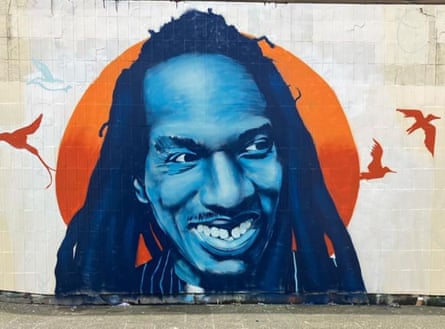Benjamin Zephaniah pictured in the mural at Hockley underpass, now destroyed