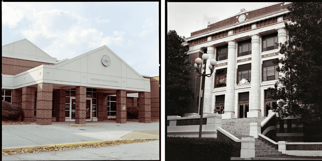 Norview Middle In the 1950s, rather than integrate some public schools, Virginia ...