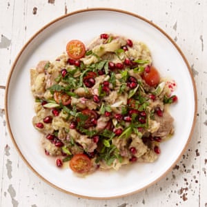 Sam and Sam Clark’s aubergine and pomegranate salad.