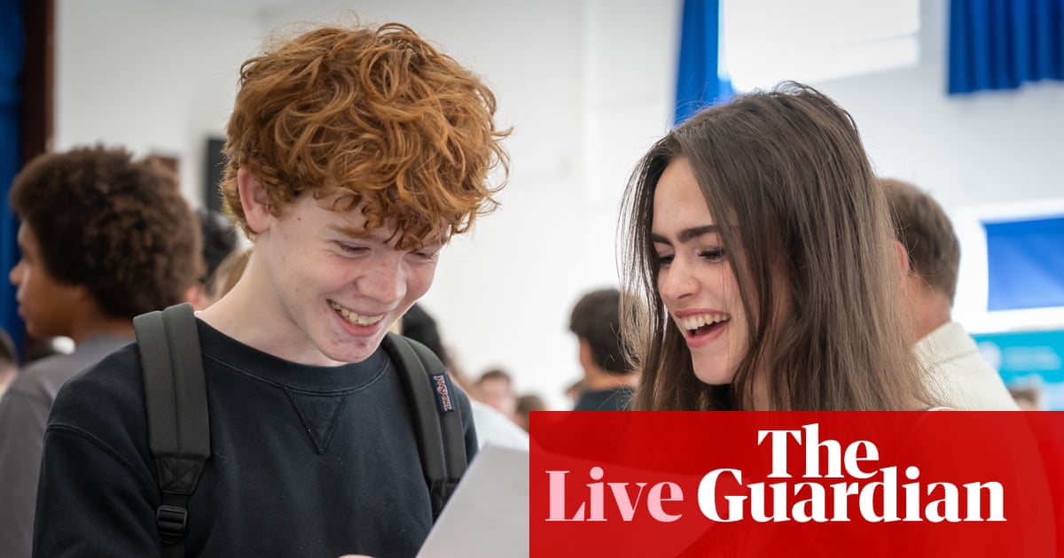 GCSE results: girls still ahead but gender gap narrows as hundreds of thousands of pupils receive grades – latest updates