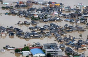Floods in Kurashiki city western Japan