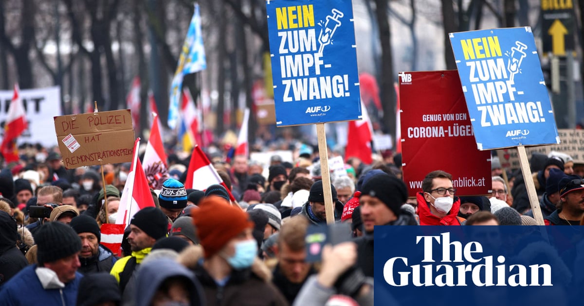 Tens of thousands protest against compulsory Covid jabs in Austria