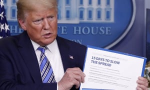 President Donald Trump speaking about the coronavirus