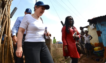 Helen Clark visits informal settlements in Freetown, the Sierra Leone capital. 