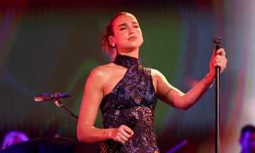 Dua Lipa performing at the Country Music Awards earlier this month.