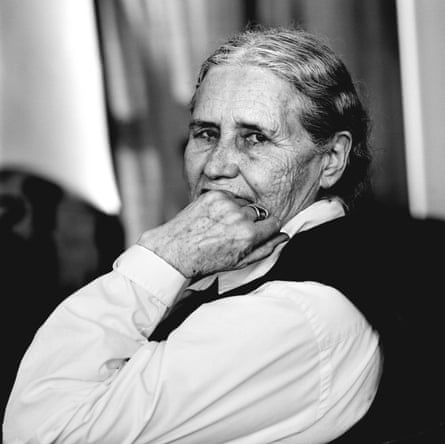 Doris Lessing at home in London