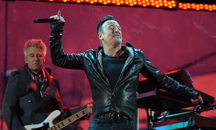 Bruce Springsteen performs during the World Aids Day (RED) concert in Times Square in New York in December 2014.