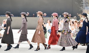 Tweed suits dominated the Chanel catwalk.